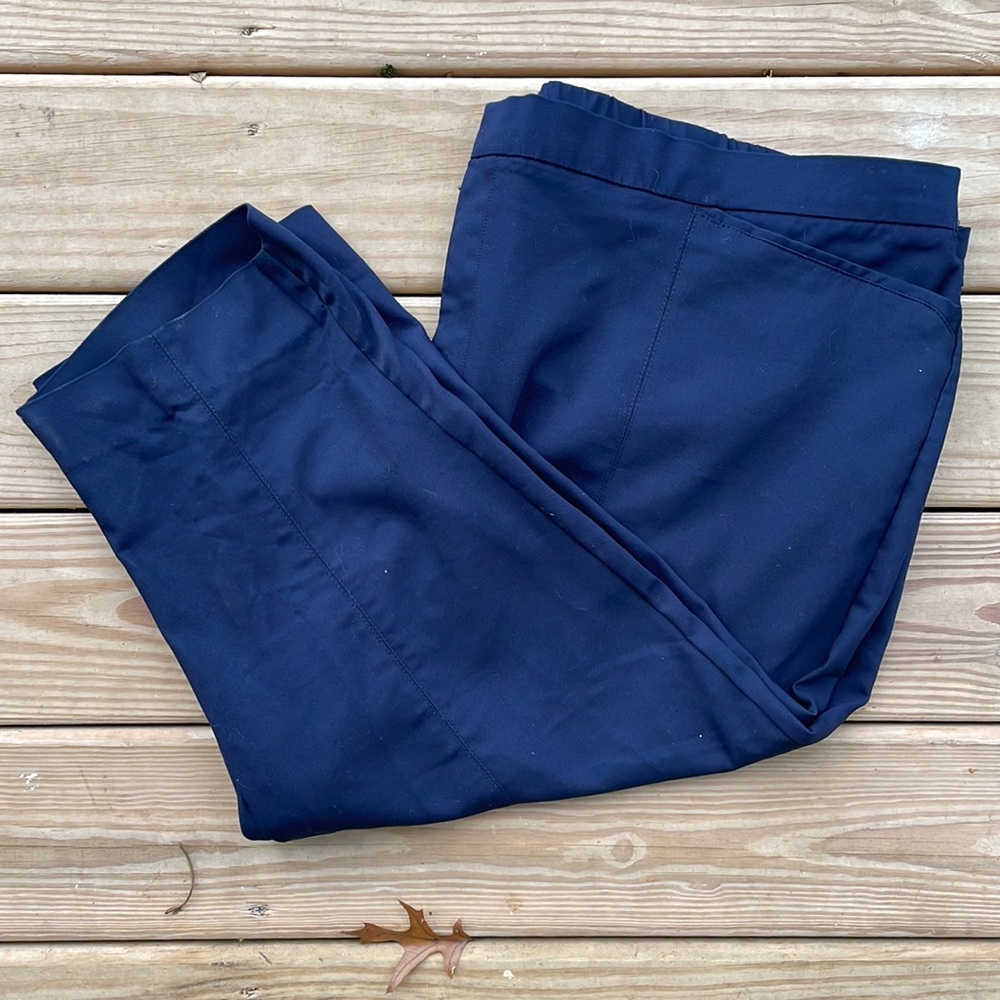 Catherines Navy Blue Tailored Cropped Trousers